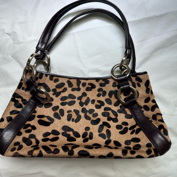 Vintage Y2K Alfani Leopard Print Shoulder Bag with Black Trim - Picture 3 of 7